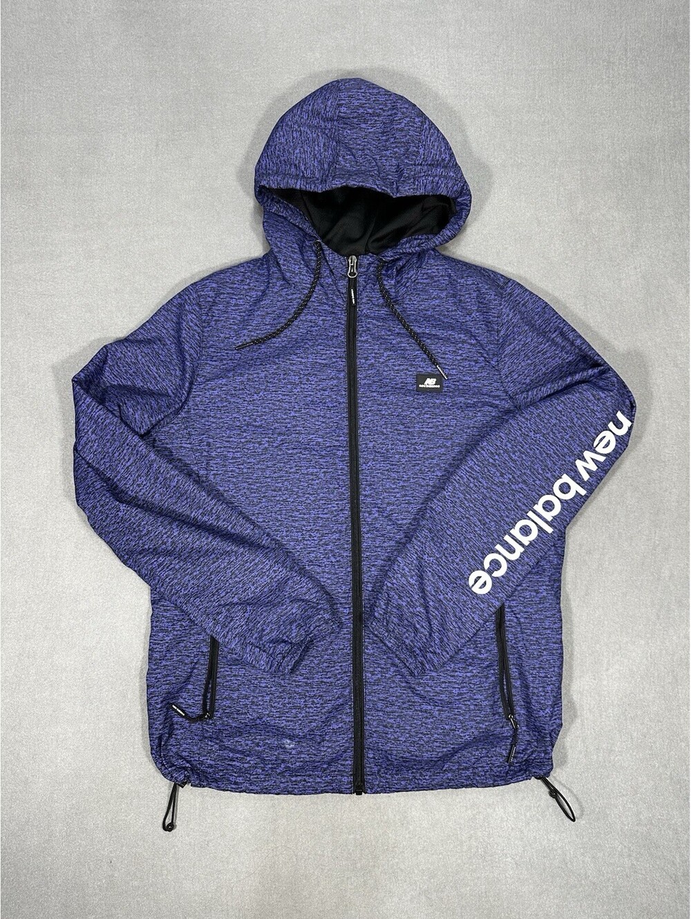 New Balance Men’s Full Zip Hooded Jacket Purple Black Size M